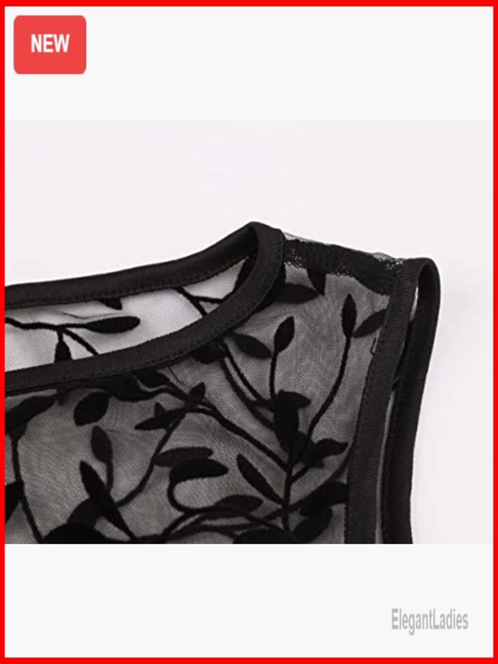 Vintage Floral Embroidery Swing Dress Illusion Mesh A-Line Cocktail - Picture 4 of 7